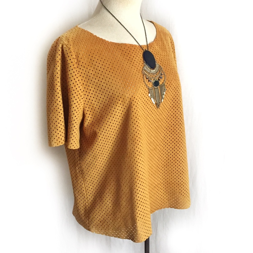 OVI Woven Faux Suede Mustard Square Top
